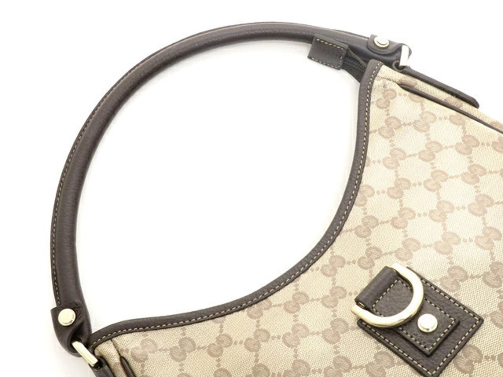 Gucci GG Crystal Abbey Hobo Bag Beige Cream Dark Brown - Picture 4 of 9